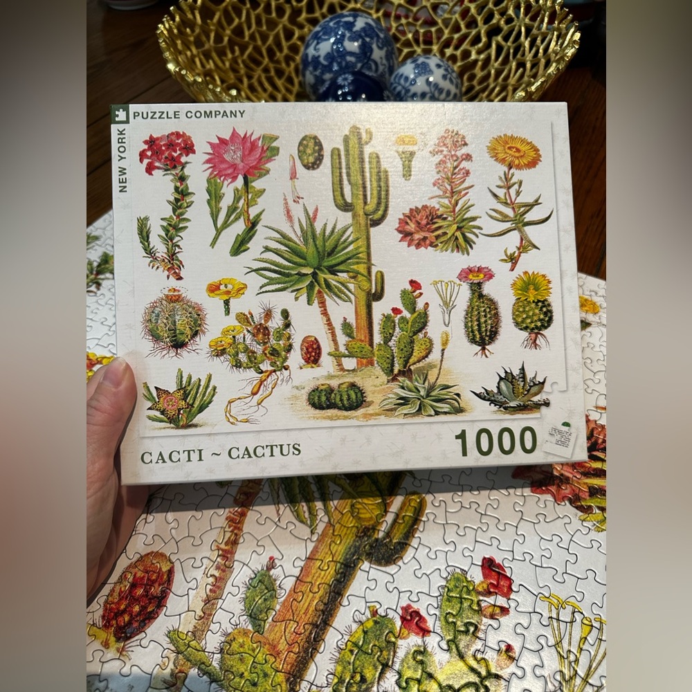 🧩 EUC New York Puzzle Company 1000 pc Jigsaw Puzzle- ‘Cacti - Cactus’